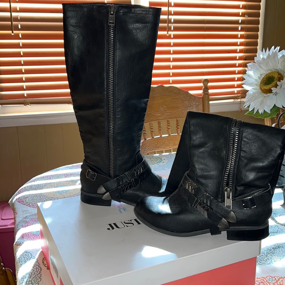 Womens tall black riding boots size 9